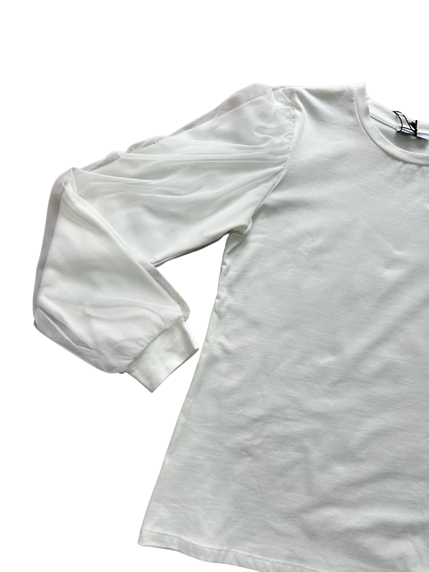 Shirt con manica in tulle