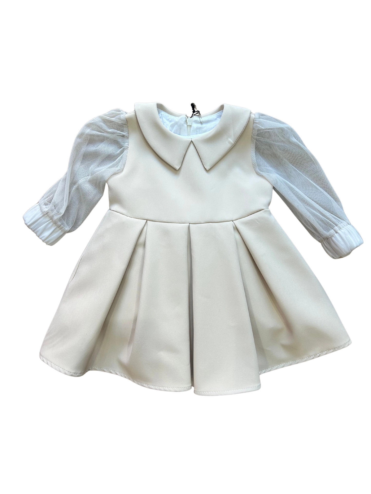 abito con manica in tulle e colletto per neonata firmato janice