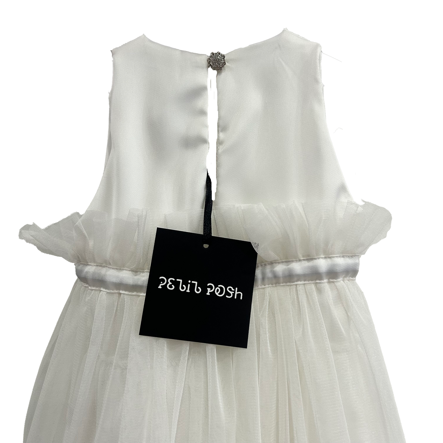Abito in tulle con balze bianco