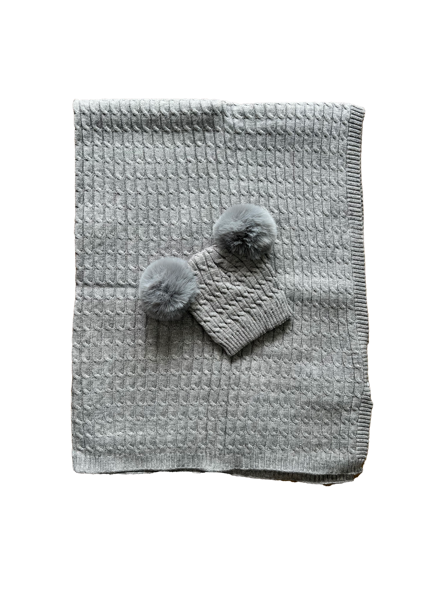 Coordinato cappello pon pon e copertina