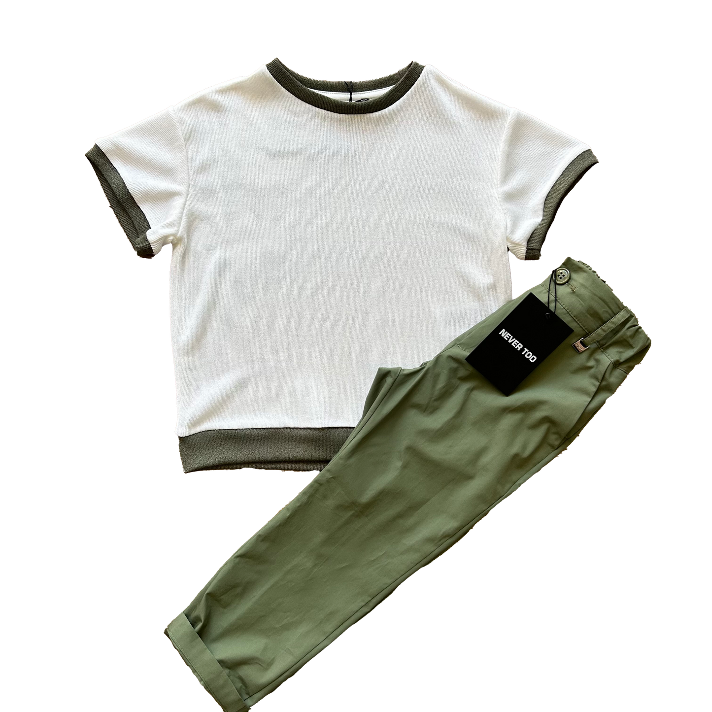 Pantalone cotone verde militare