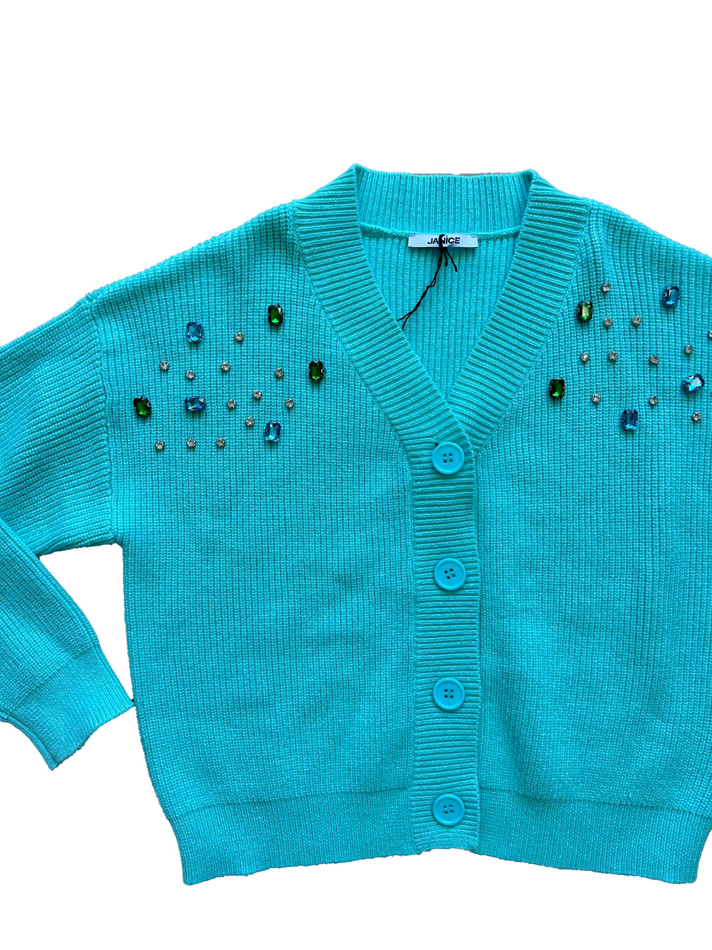 Cardigan verde acqua