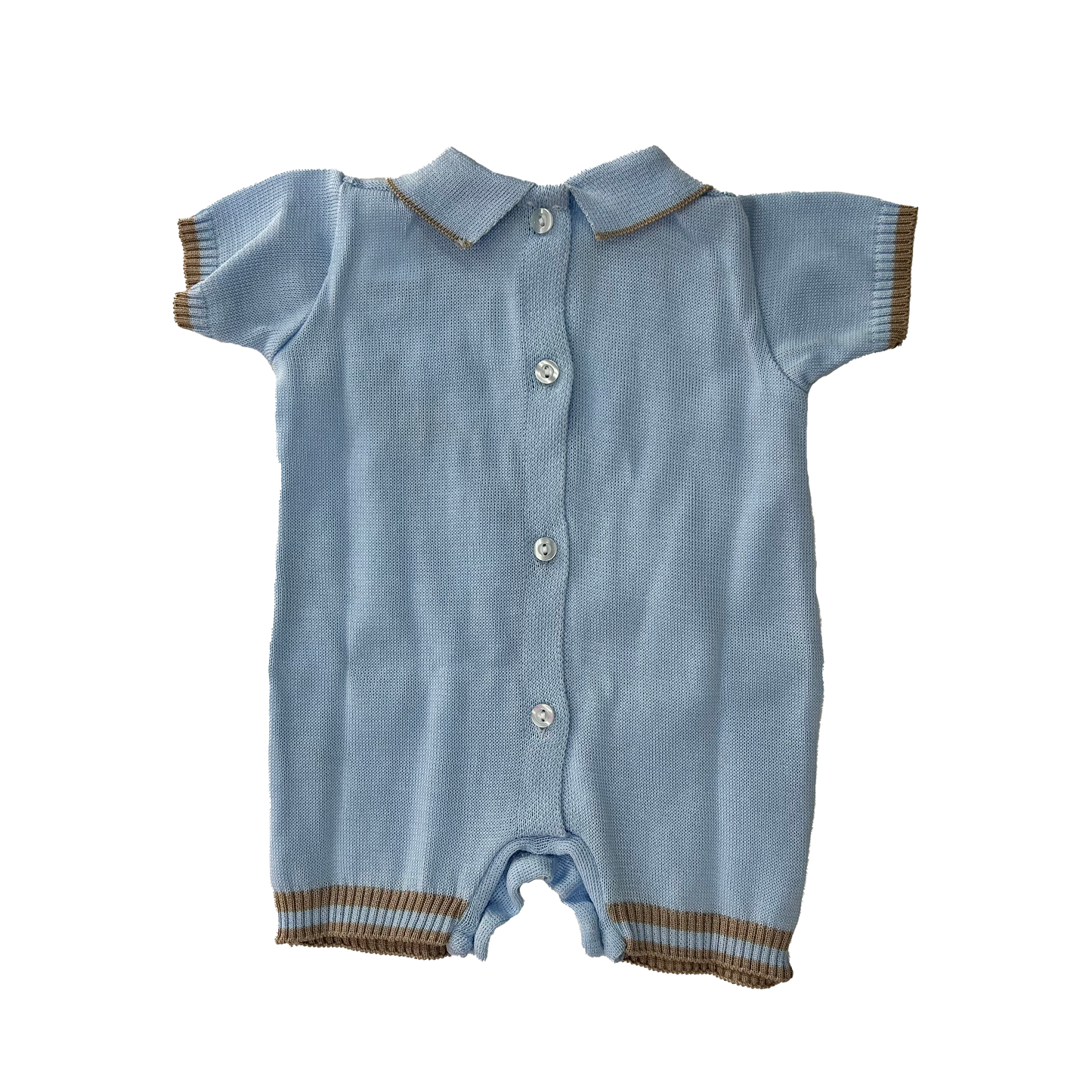 Pagliaccetto in filo azzurro e beige