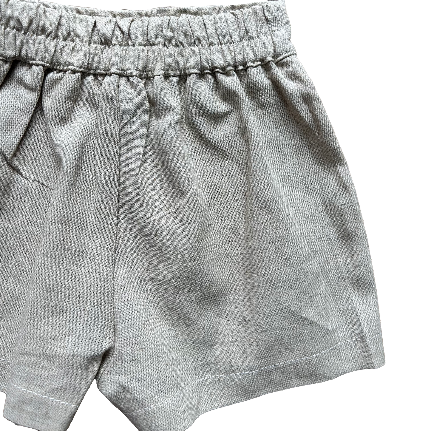 Completo misto lino bianco e beige