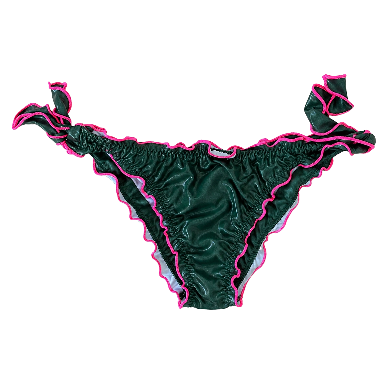 Bikini monospalla verde e fucsia