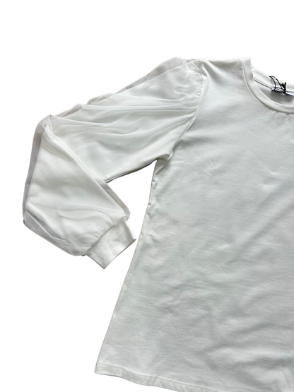 Shirt con manica in tulle