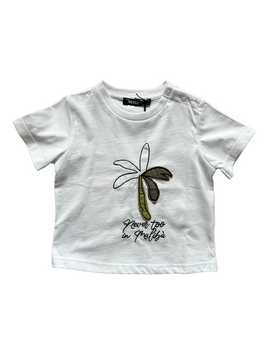 shirt neonato bianca con palma 