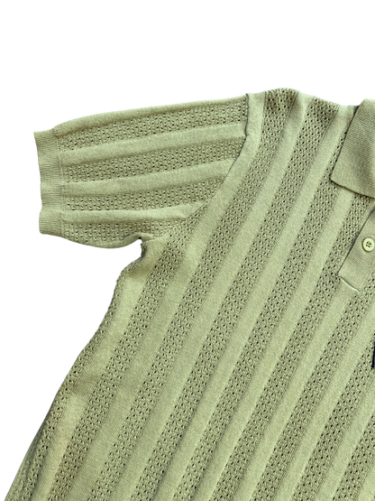 Polo in filo verde oliva