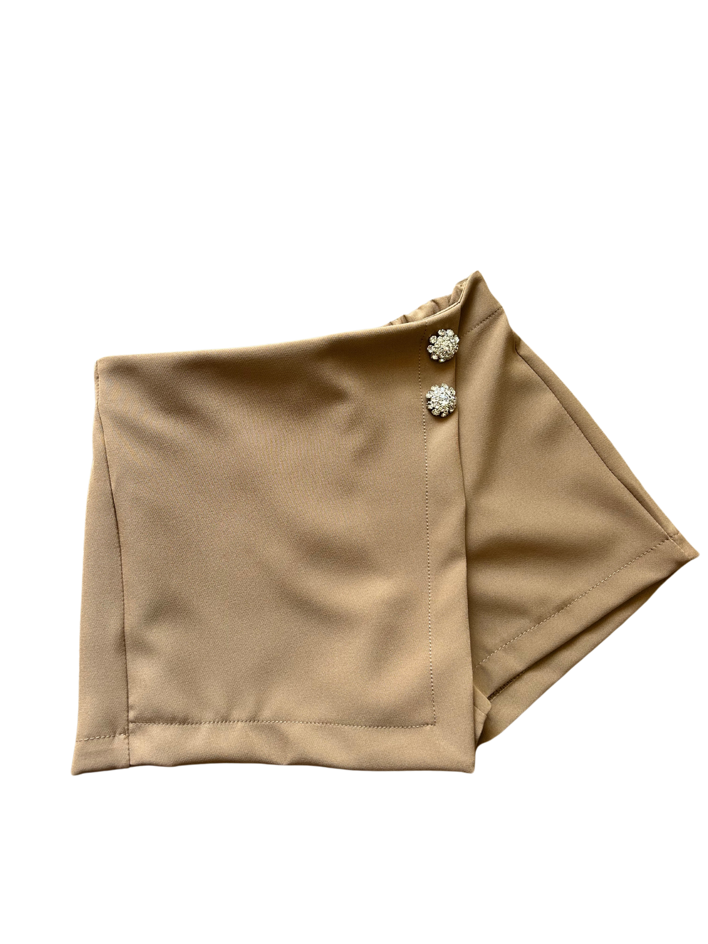 pantagonna marrone con bottone gioiello per bambina