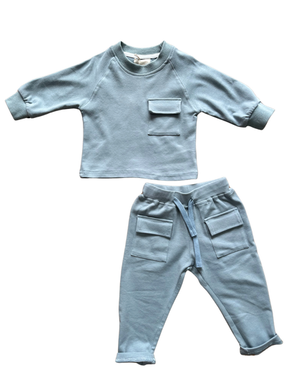 Tuta completa azzurro polvere