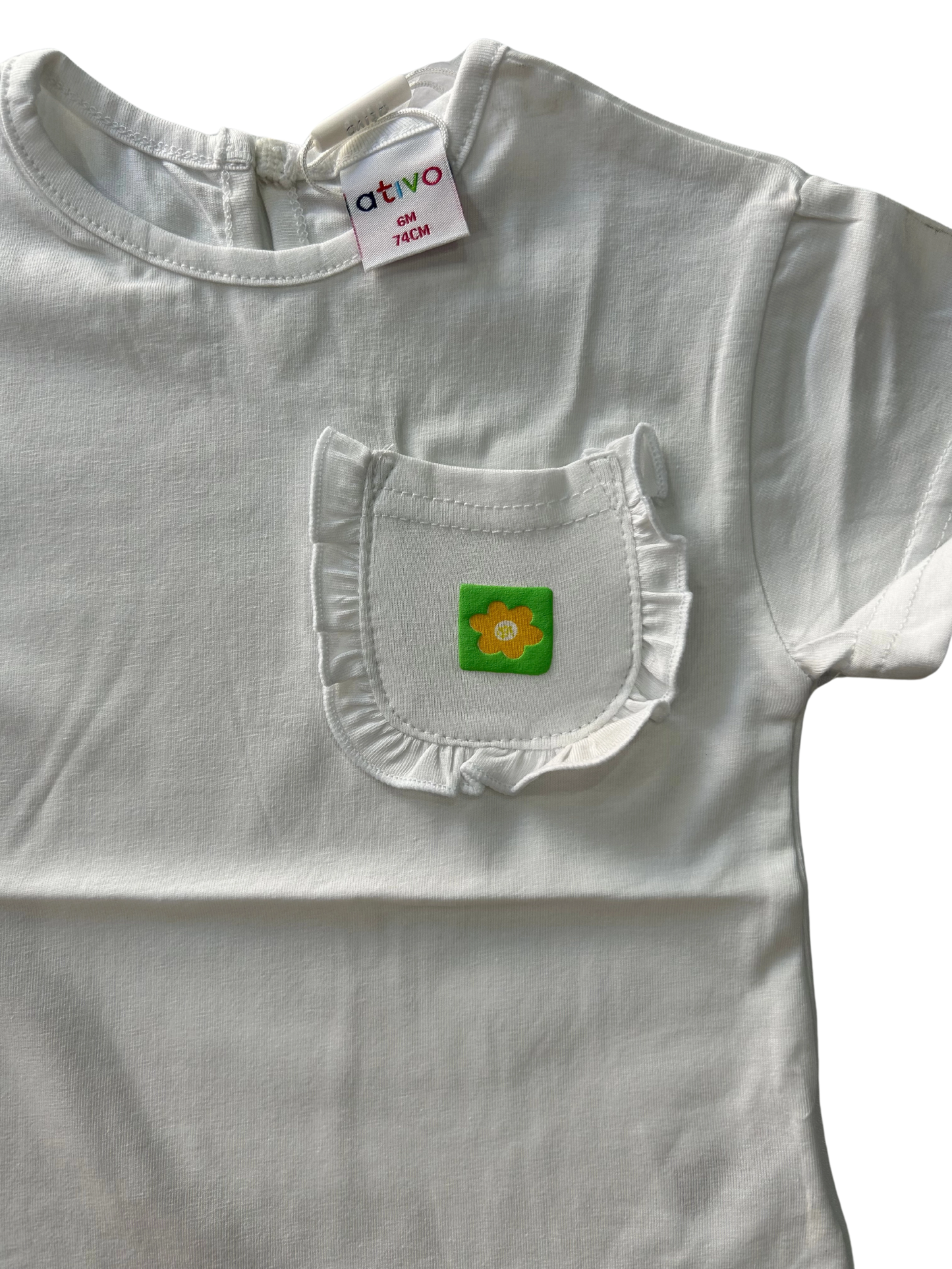 T-shirt con taschino bianca