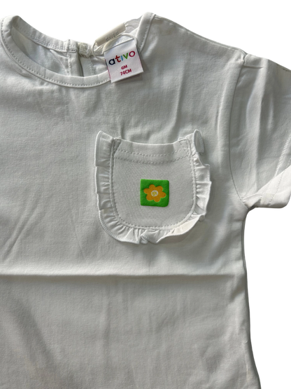 T-shirt con taschino bianca