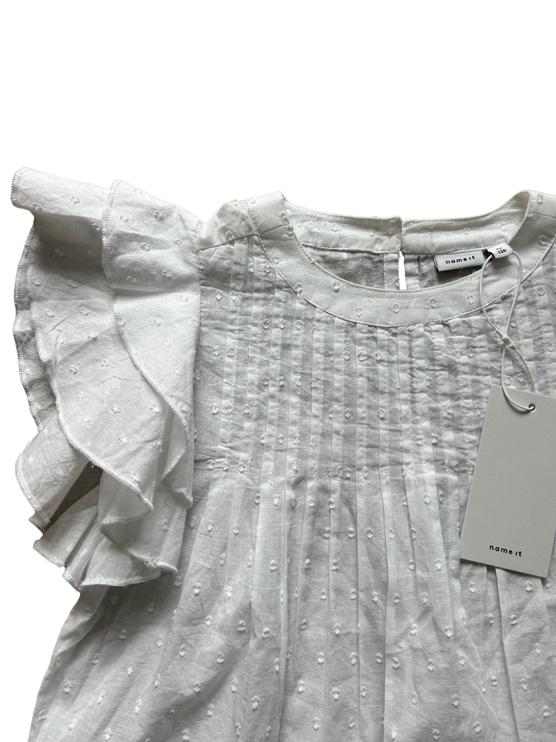 camicia in cotone nameit bianca per bambina e ragazza