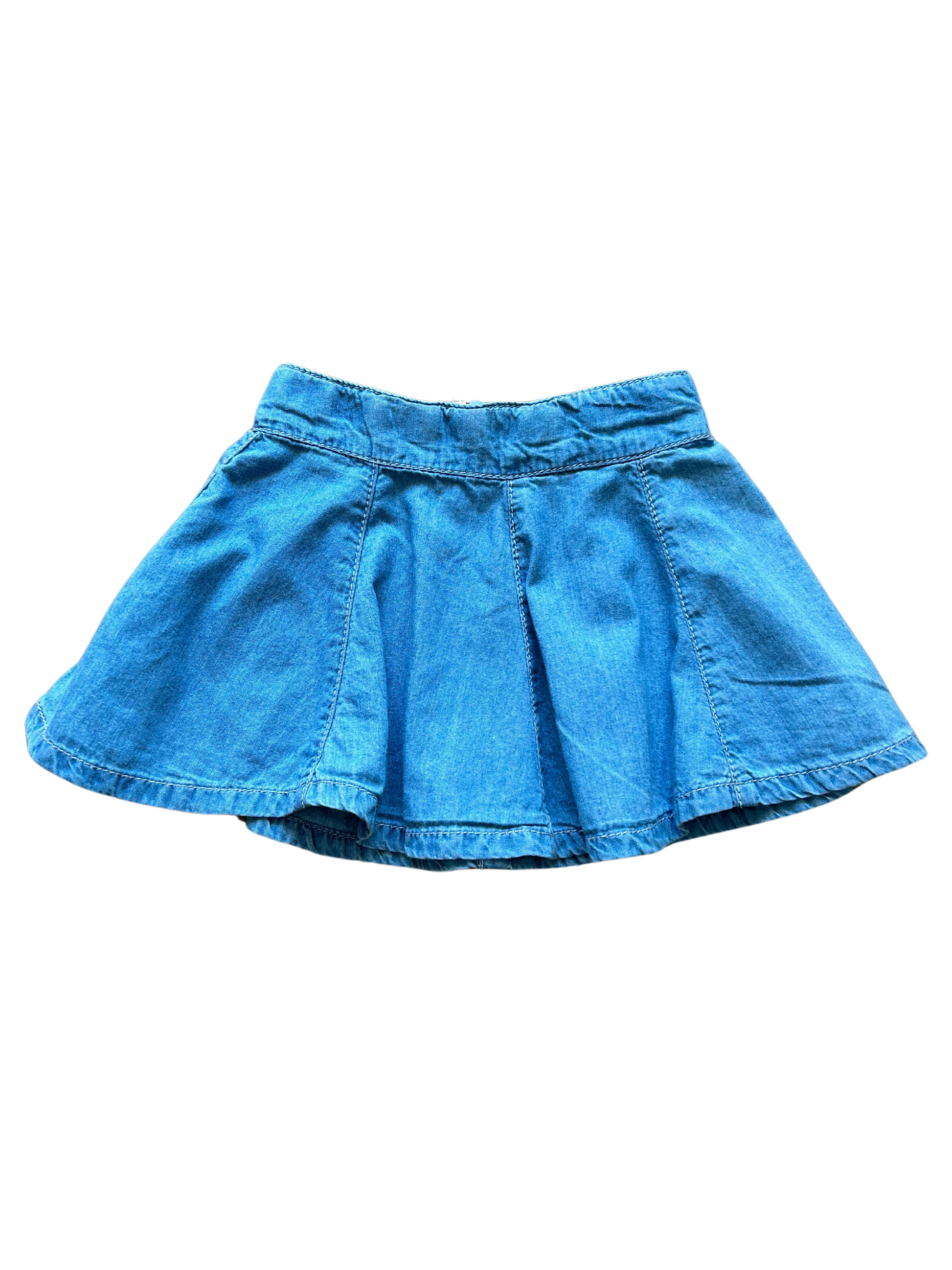 gonna in cotone effetto jeans per neonata