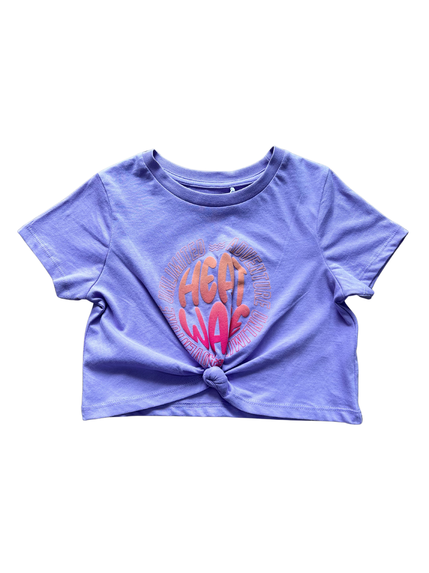 shirt name-it lilla con nodino e stampa colorata per bambina e ragazza