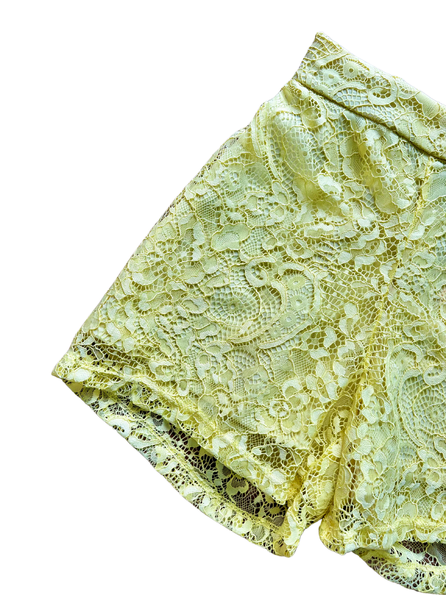 Pantaloncino in pizzo giallo