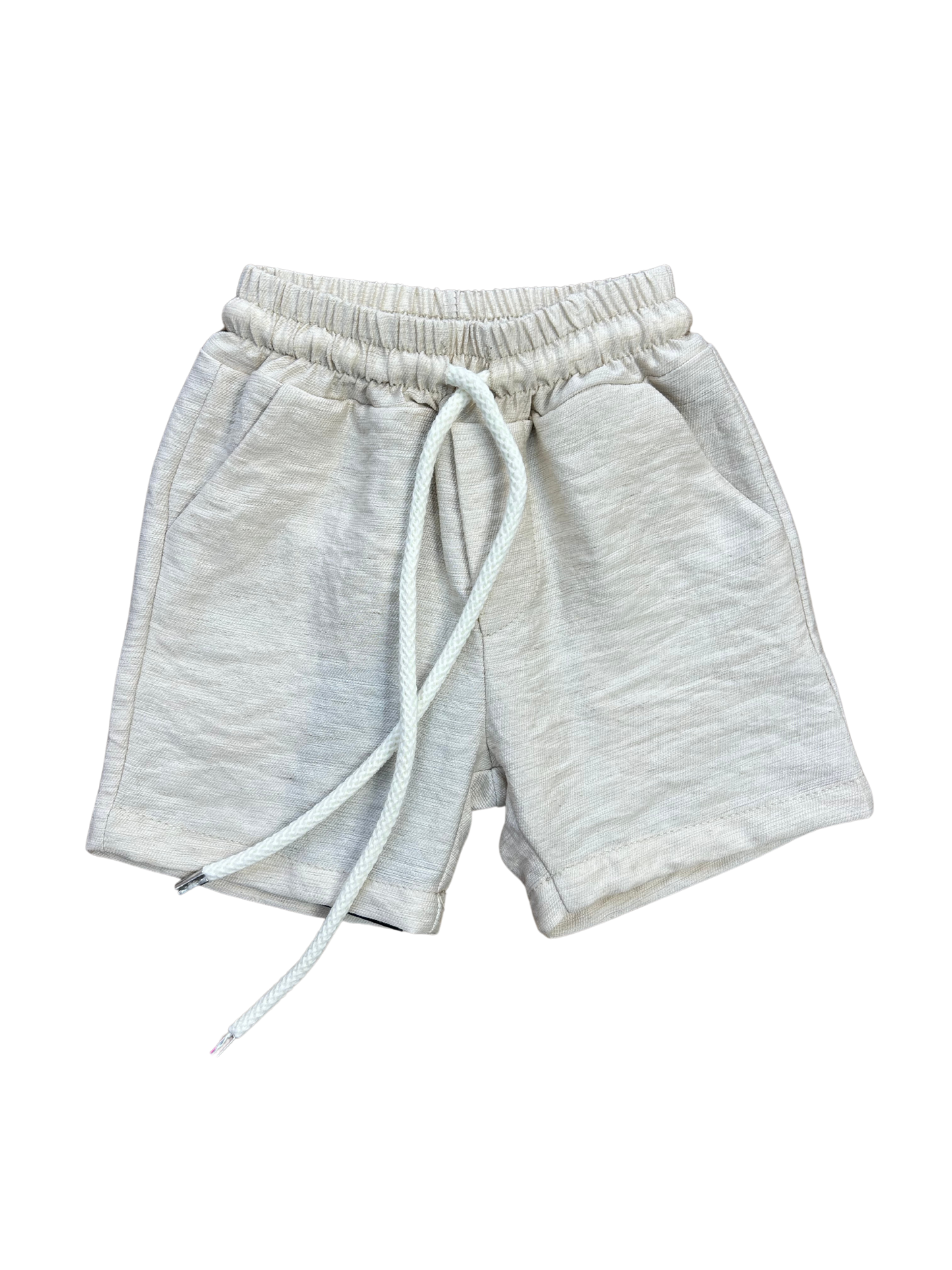 bermuda misto lino beige per neonato e bambino