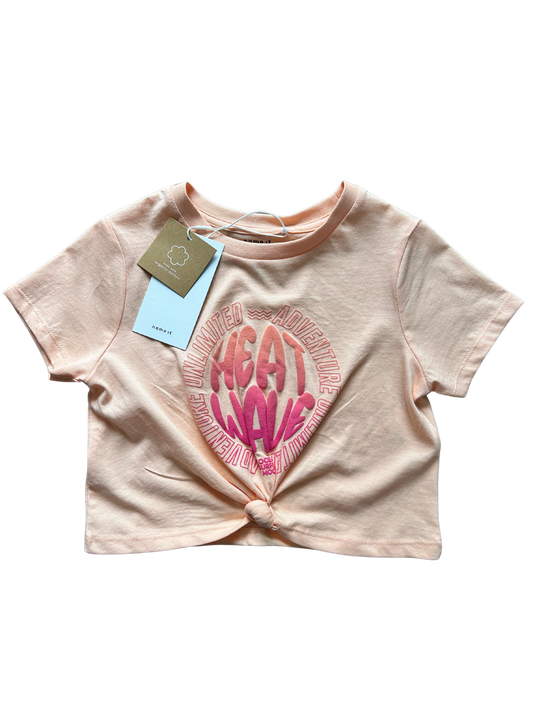 shirt name-it pesca con nodino e stampa colorata per bambina e ragazza