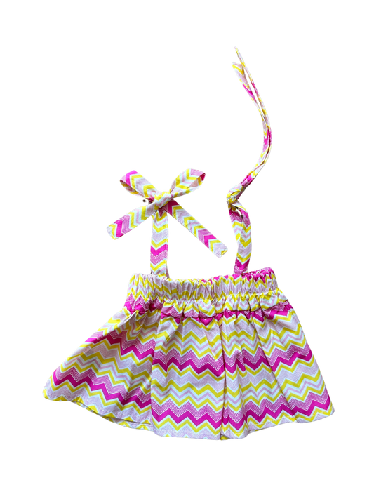 Top con fiocchi sulle spalle fantasia Missoni per bambina