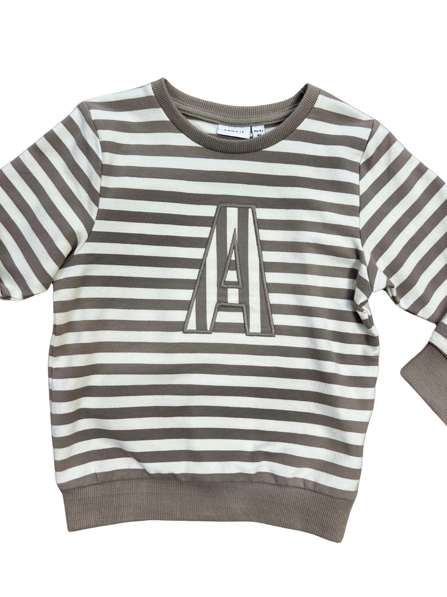 Felpina a righe tortora