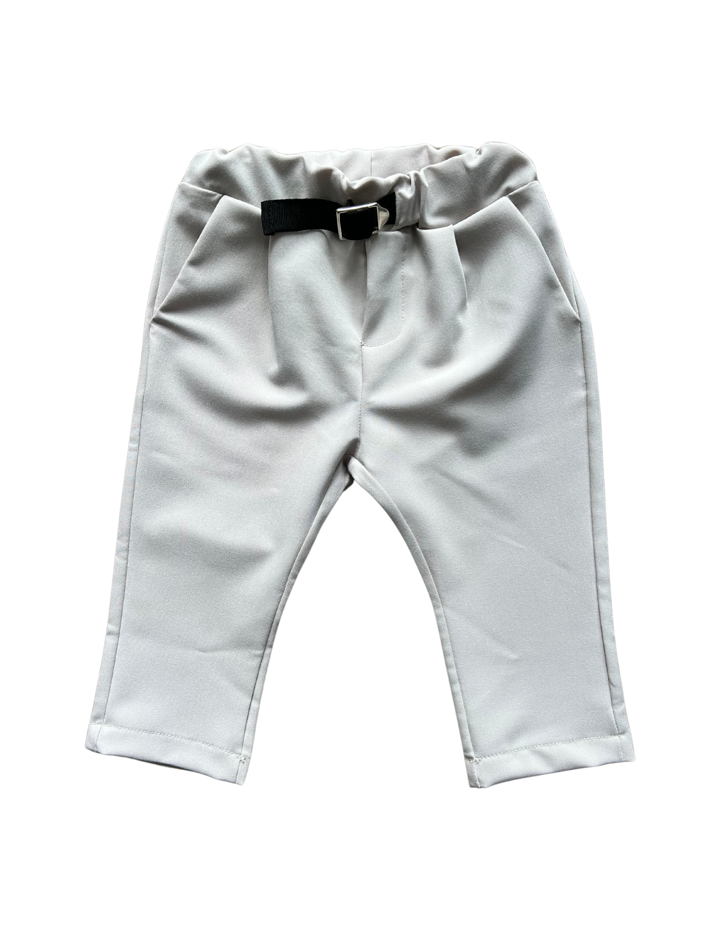 pantalone con tasca a filo grigio chiaro per neonato e bambino