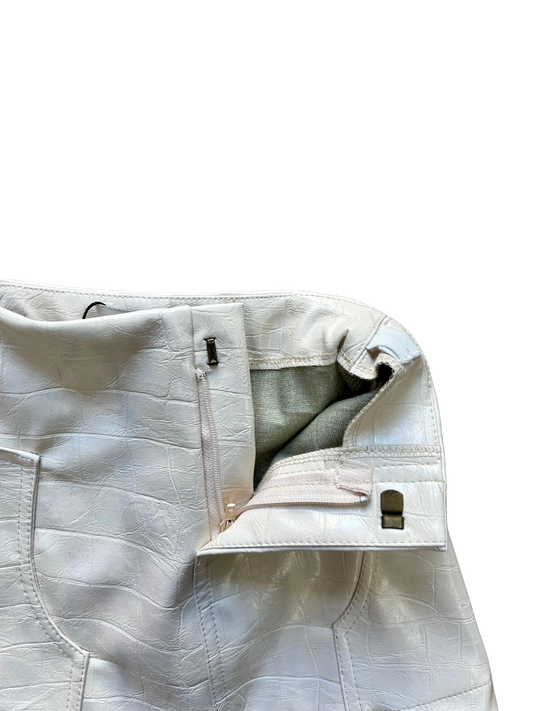 Gonna ecopelle effetto pitonato