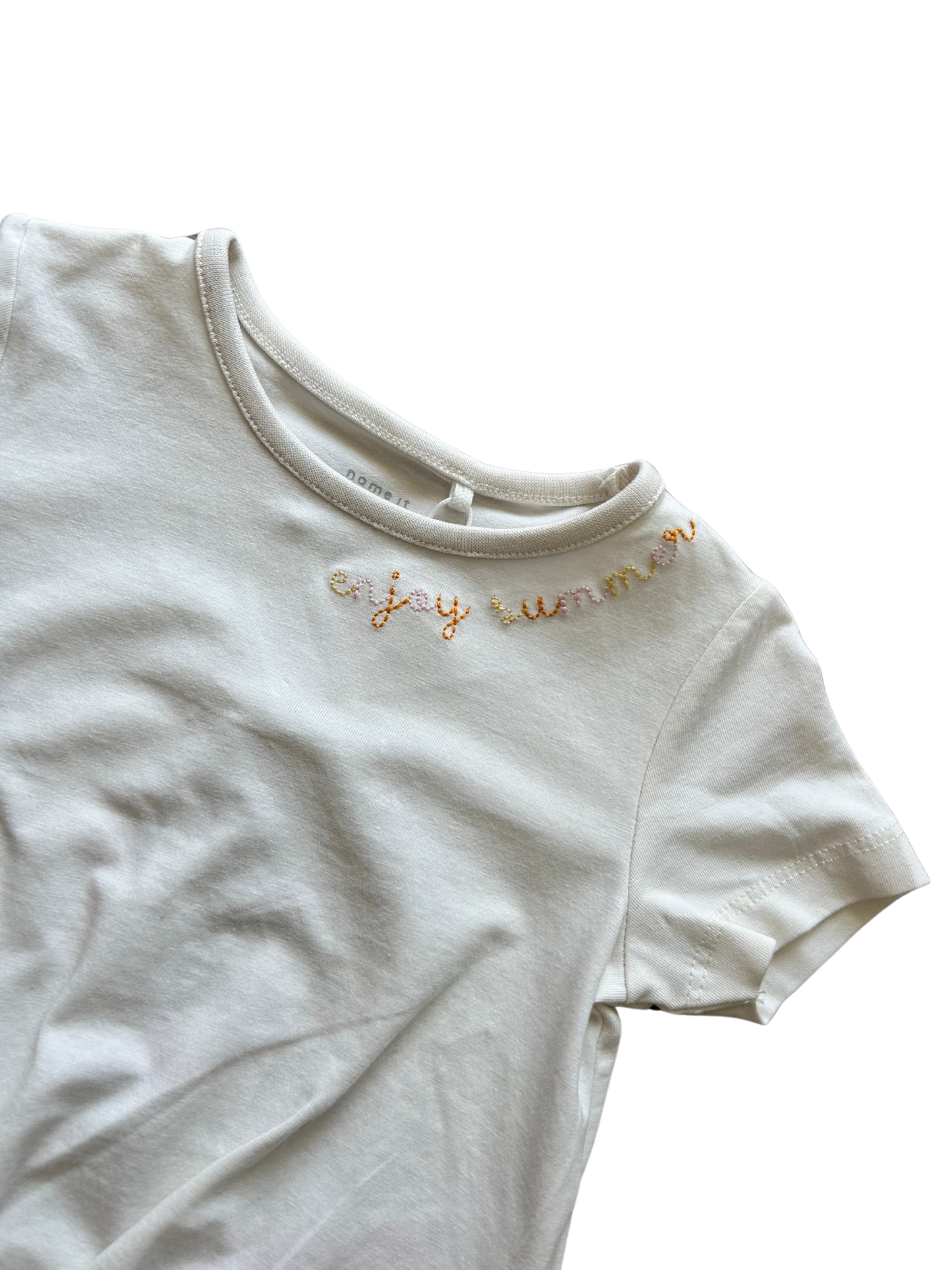 T-shirt baby bianca con nodino