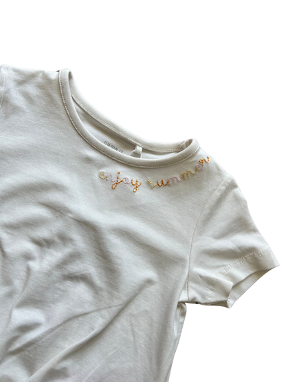 T-shirt baby bianca con nodino