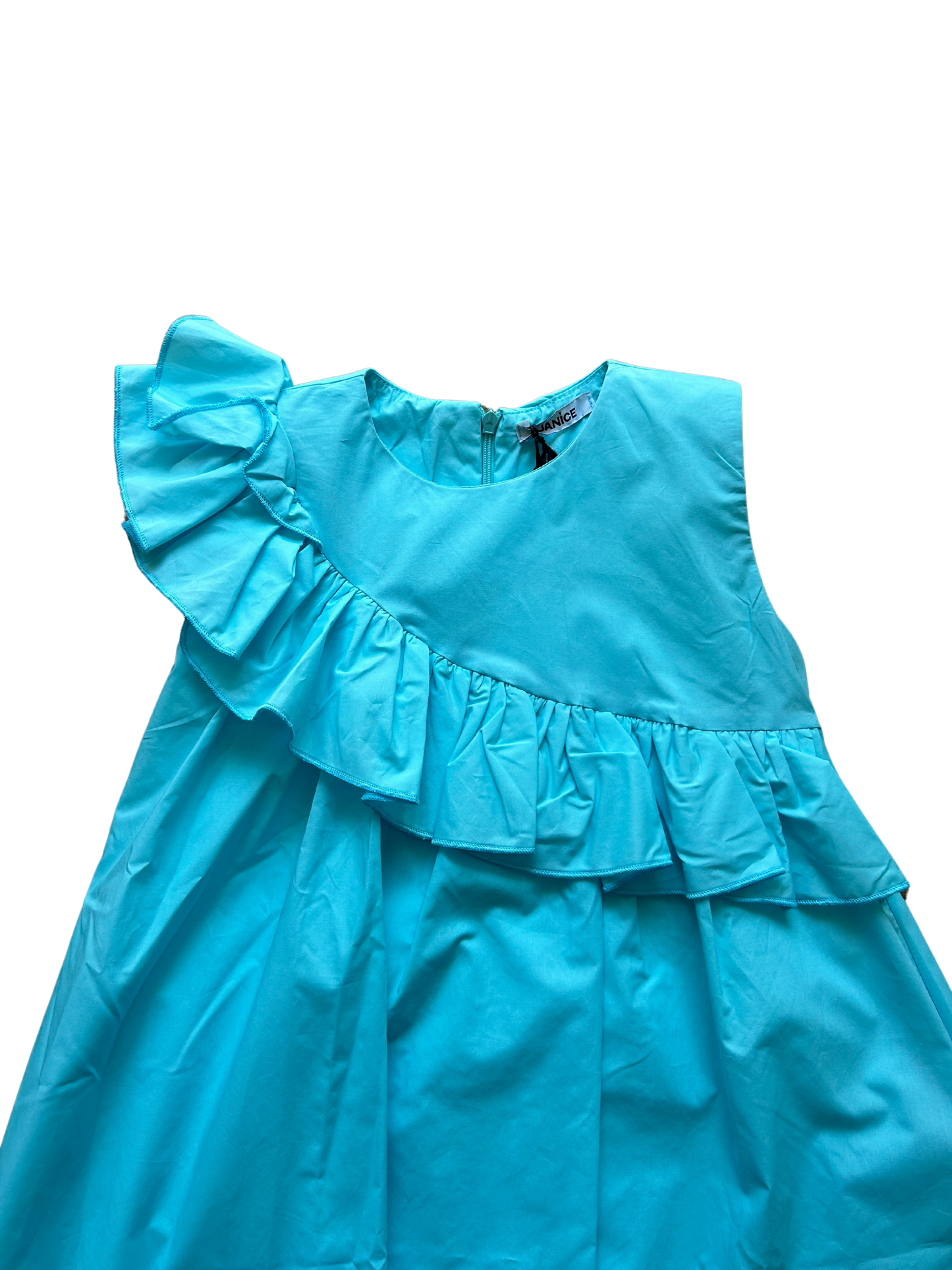 abitino azzurro in cotone per bambina