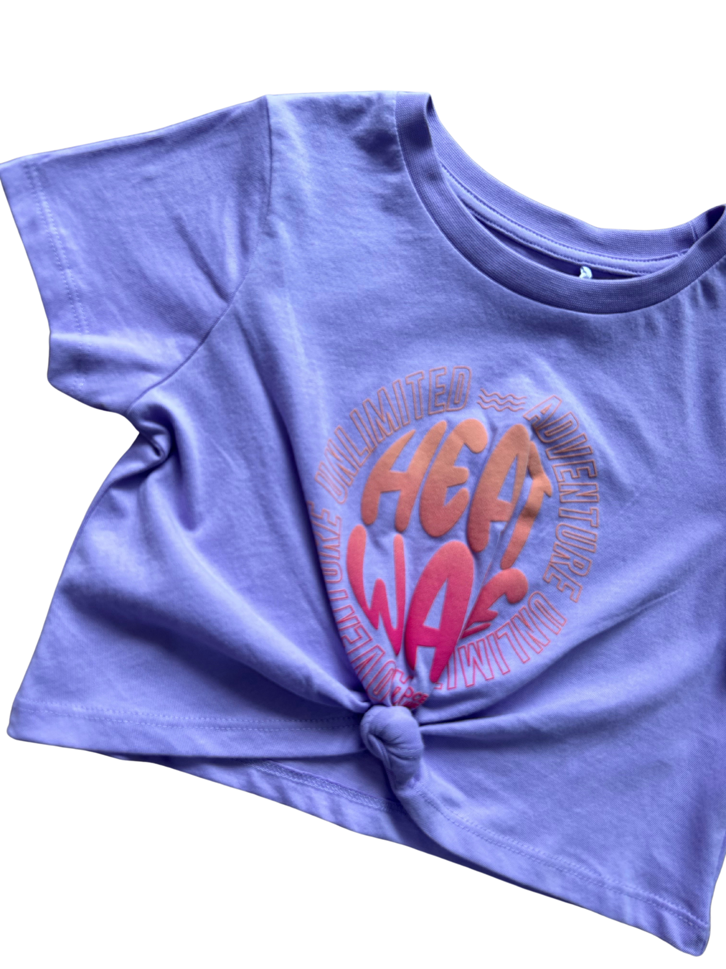 T-shirt "boxy fit" con nodino lilla