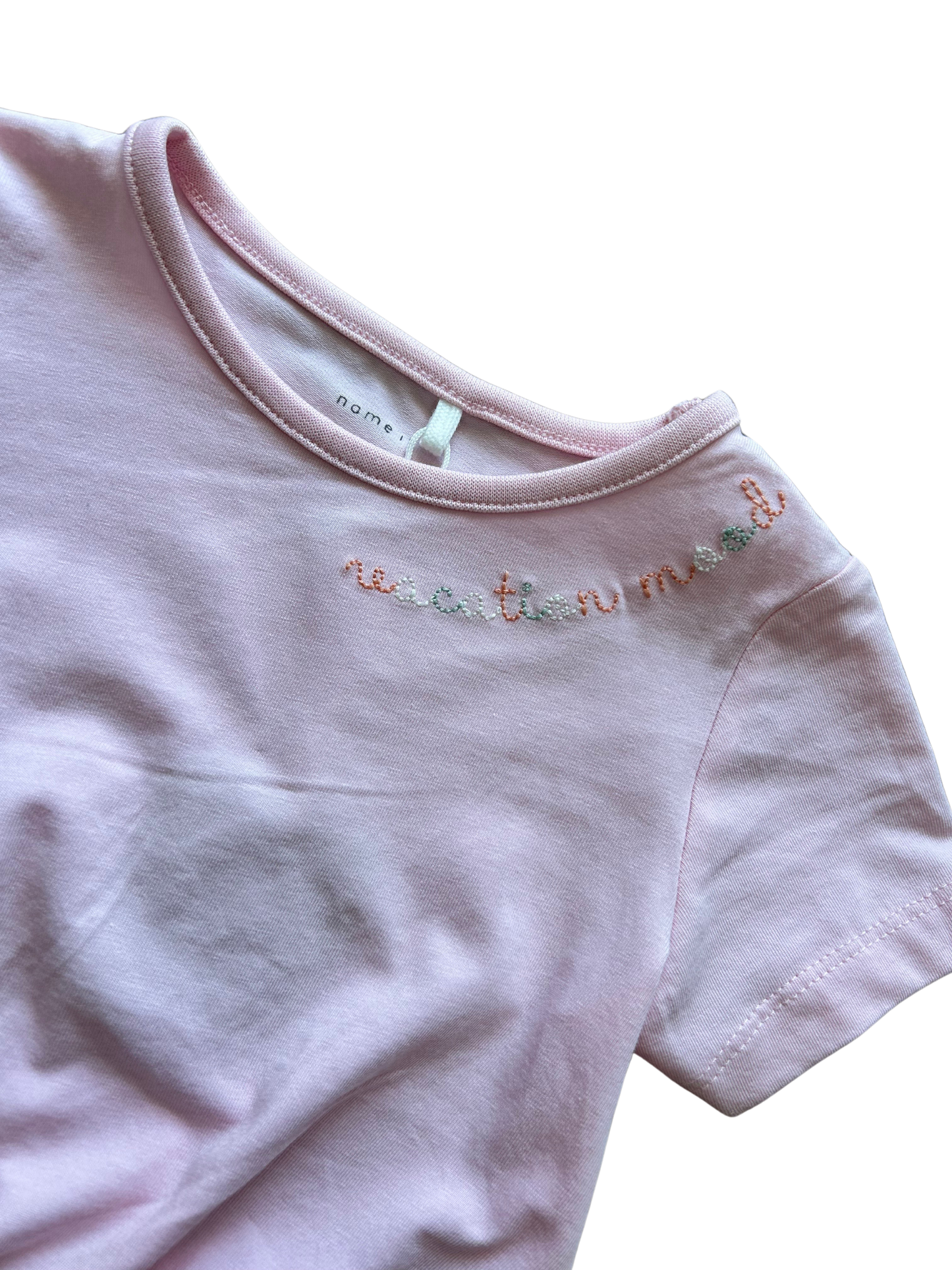 T-shirt baby rosa con nodino