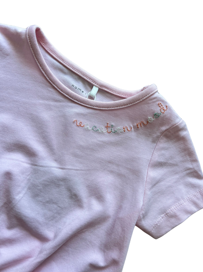 T-shirt baby rosa con nodino
