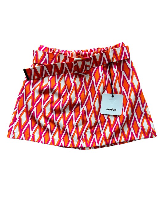 gonna multicolor fantasia arancio e fucsia per bambina e ragazza