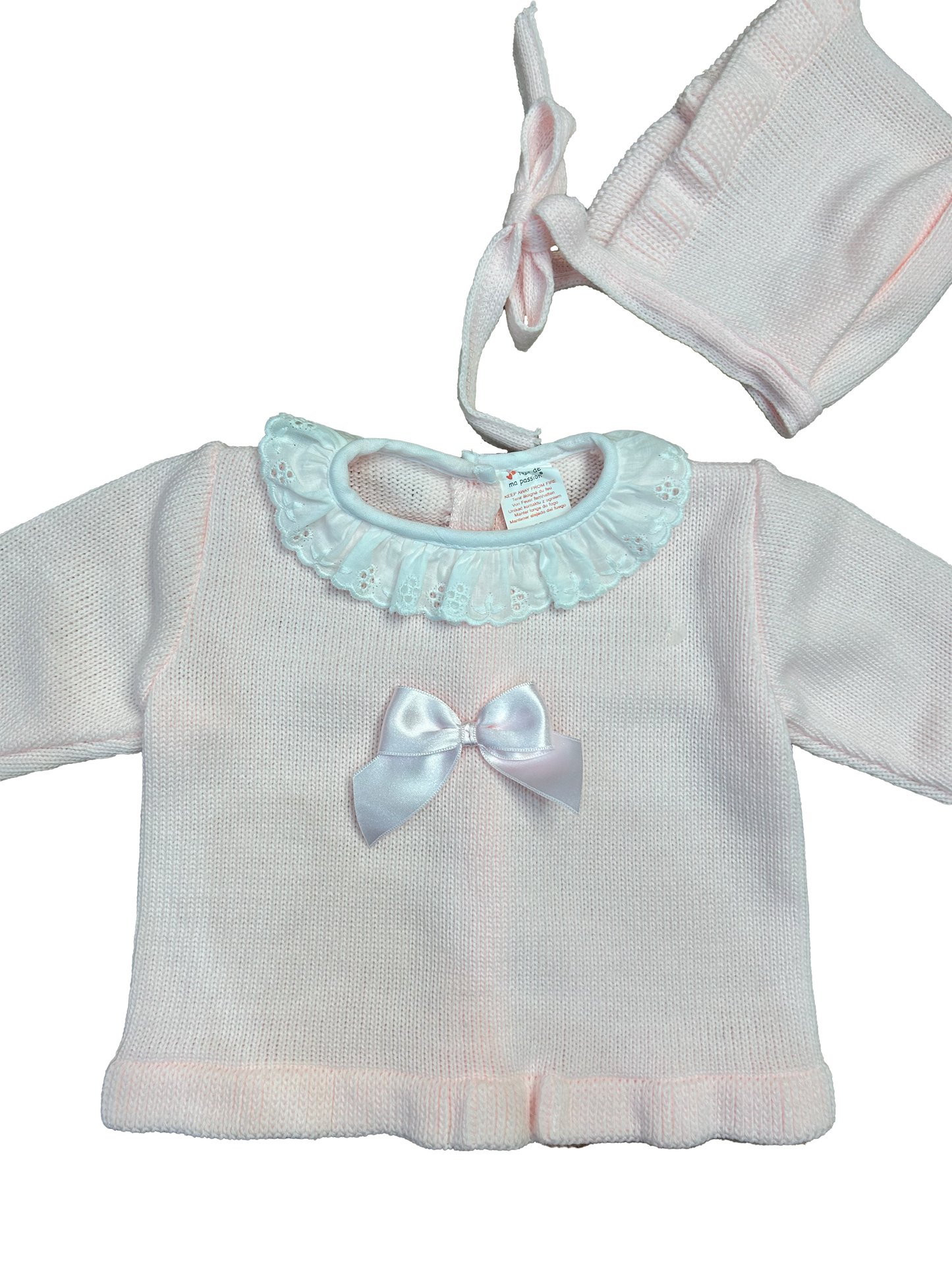 Completino in maglia rosa