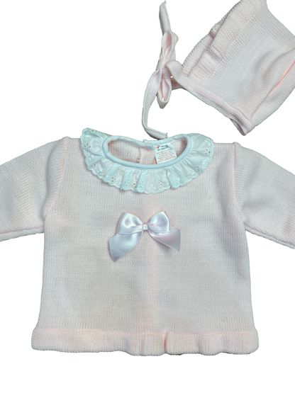 Completino in maglia rosa