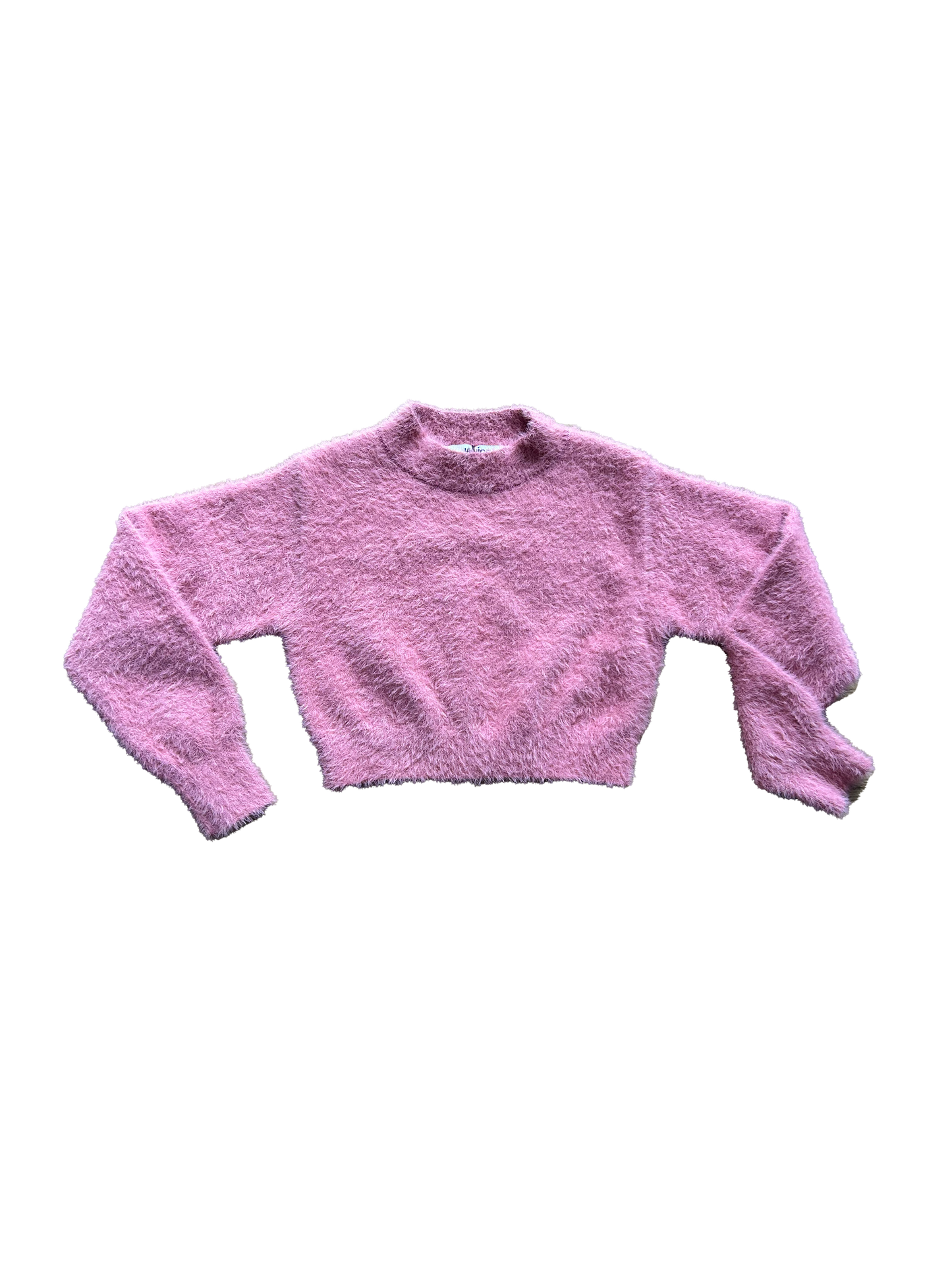 Maglioncino per bimba rosa corto effetto peluche