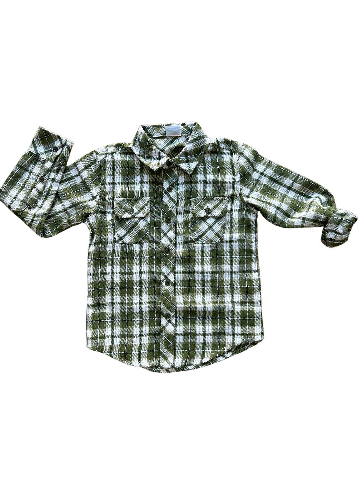 camicia quadri verde e bianca per bambino e ragazzo