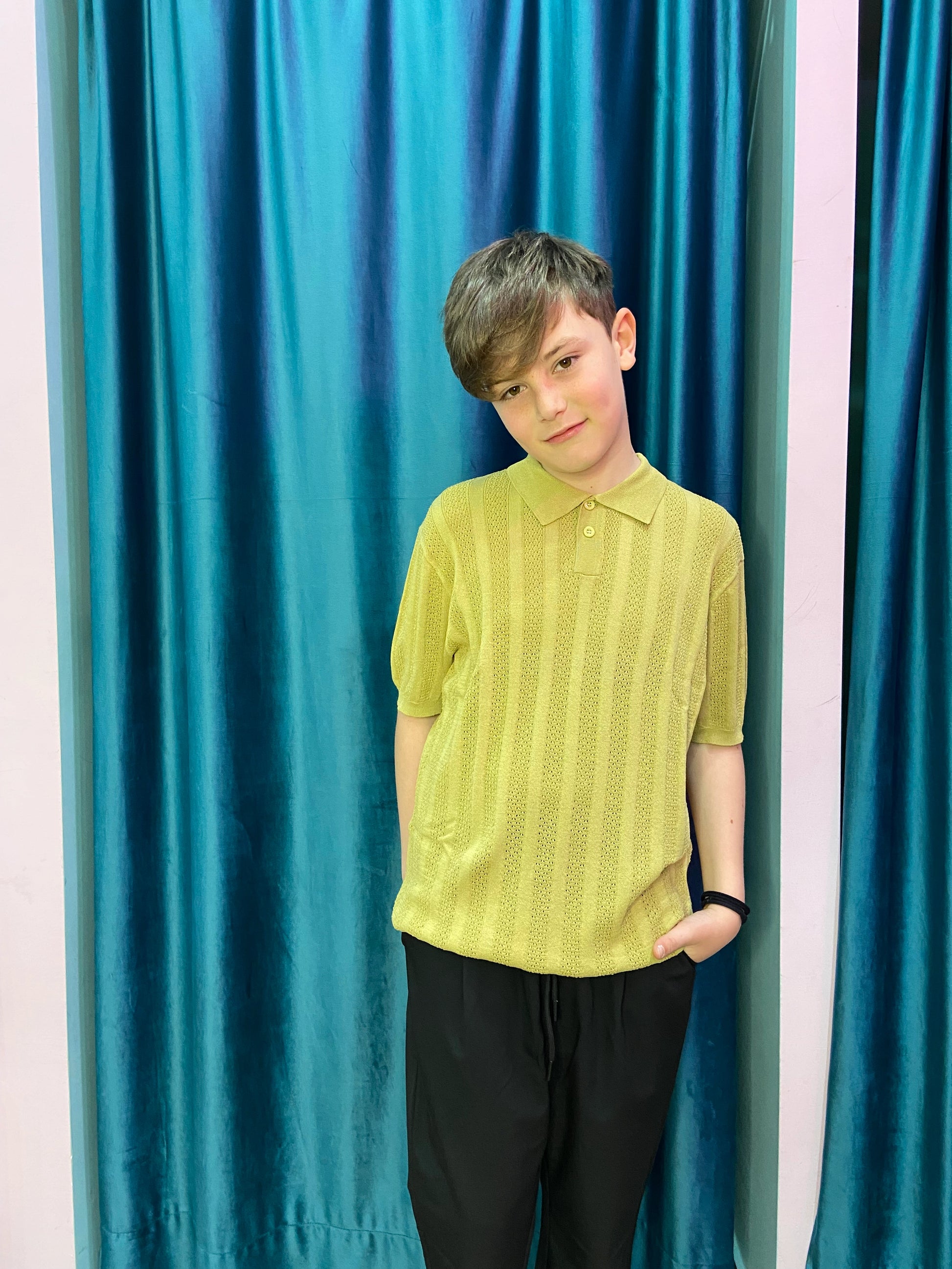 polo never too mostarda per bambini