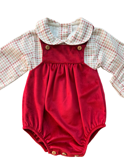 Pagliaccetto in velluto e camicina