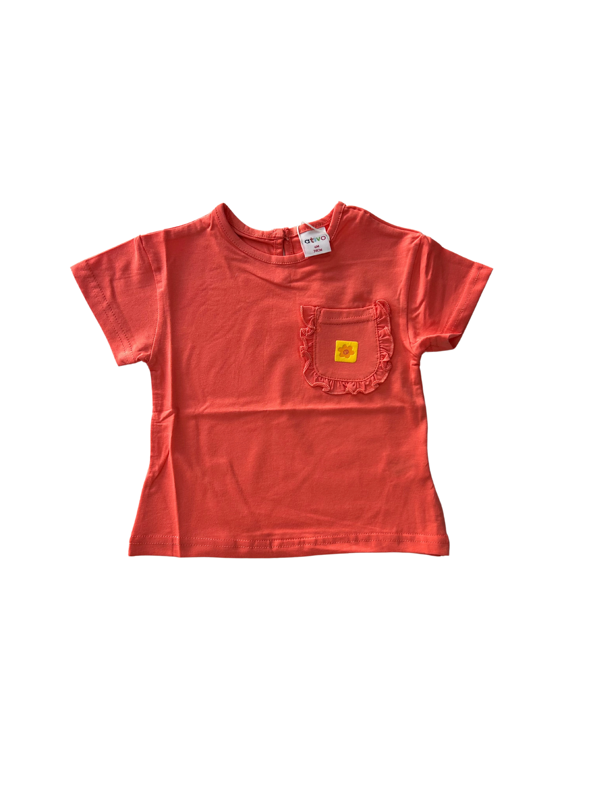 t-shirt aragosta per neonata con taschino 