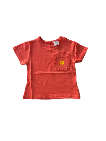 t-shirt aragosta per neonata con taschino 