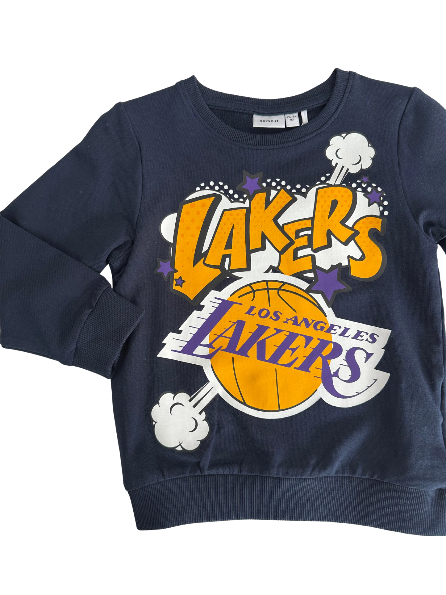 felpa in cotone nameit in collaborazione con nba. stampa lakers. per bambini