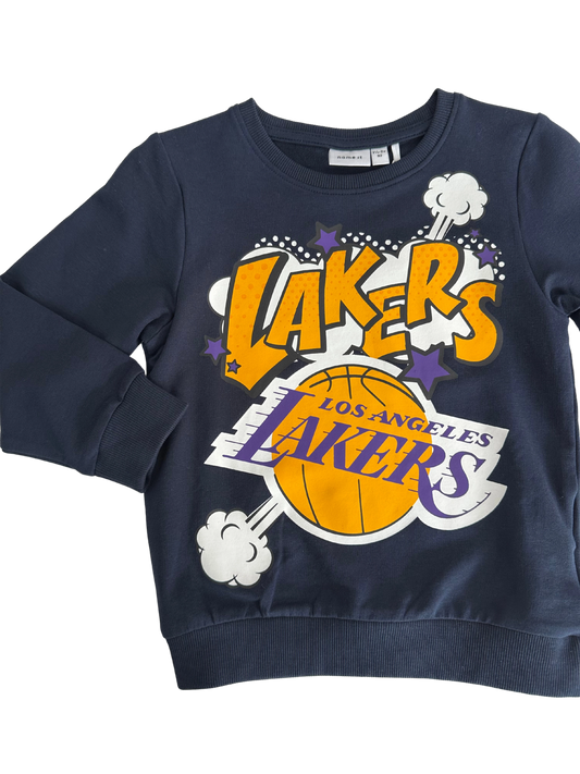 felpa in cotone nameit in collaborazione con nba. stampa lakers. per bambini