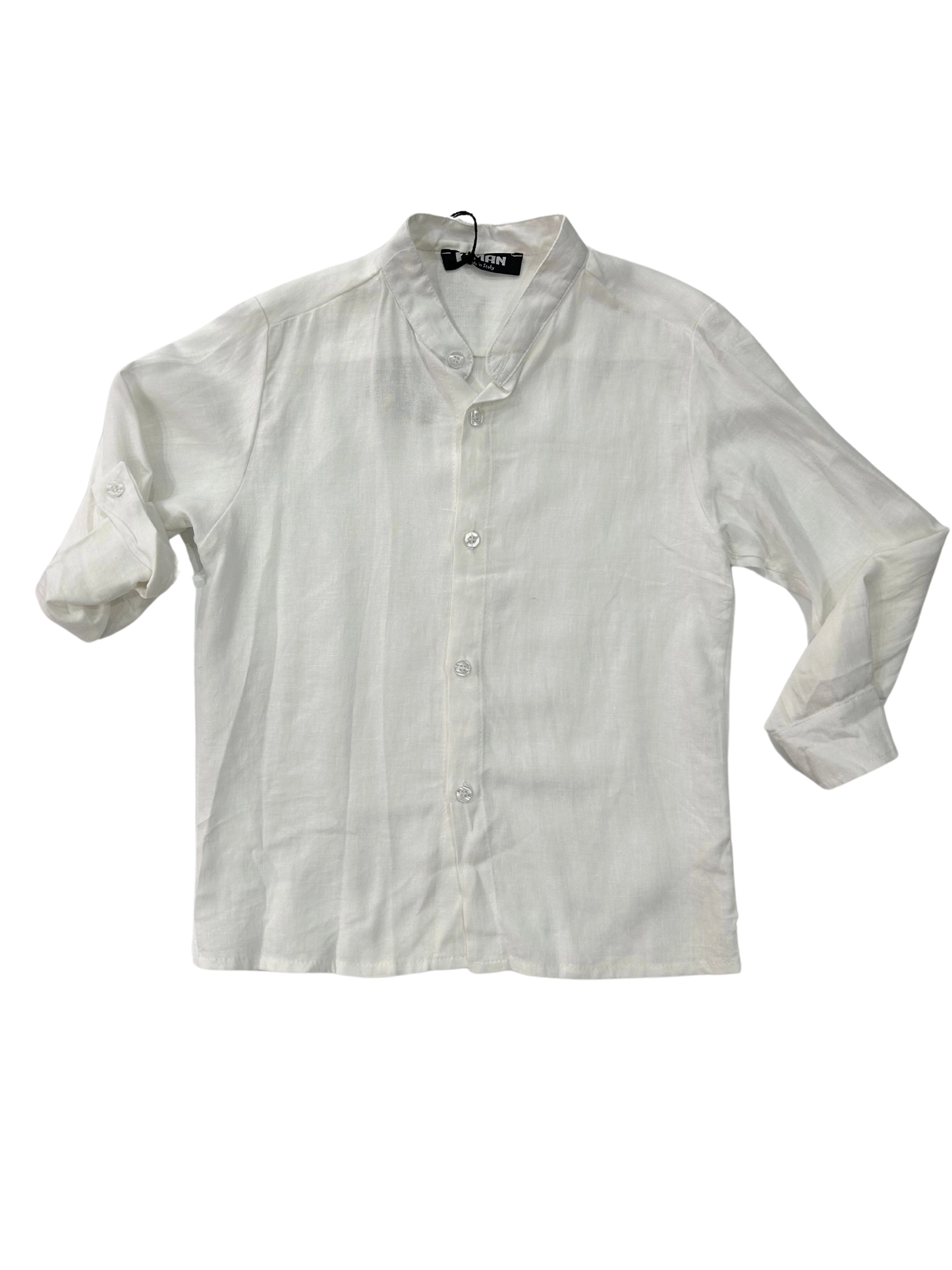 Camicia 100% lino con collo a pistagnina per bambini e ragazzi con un costo piccolo