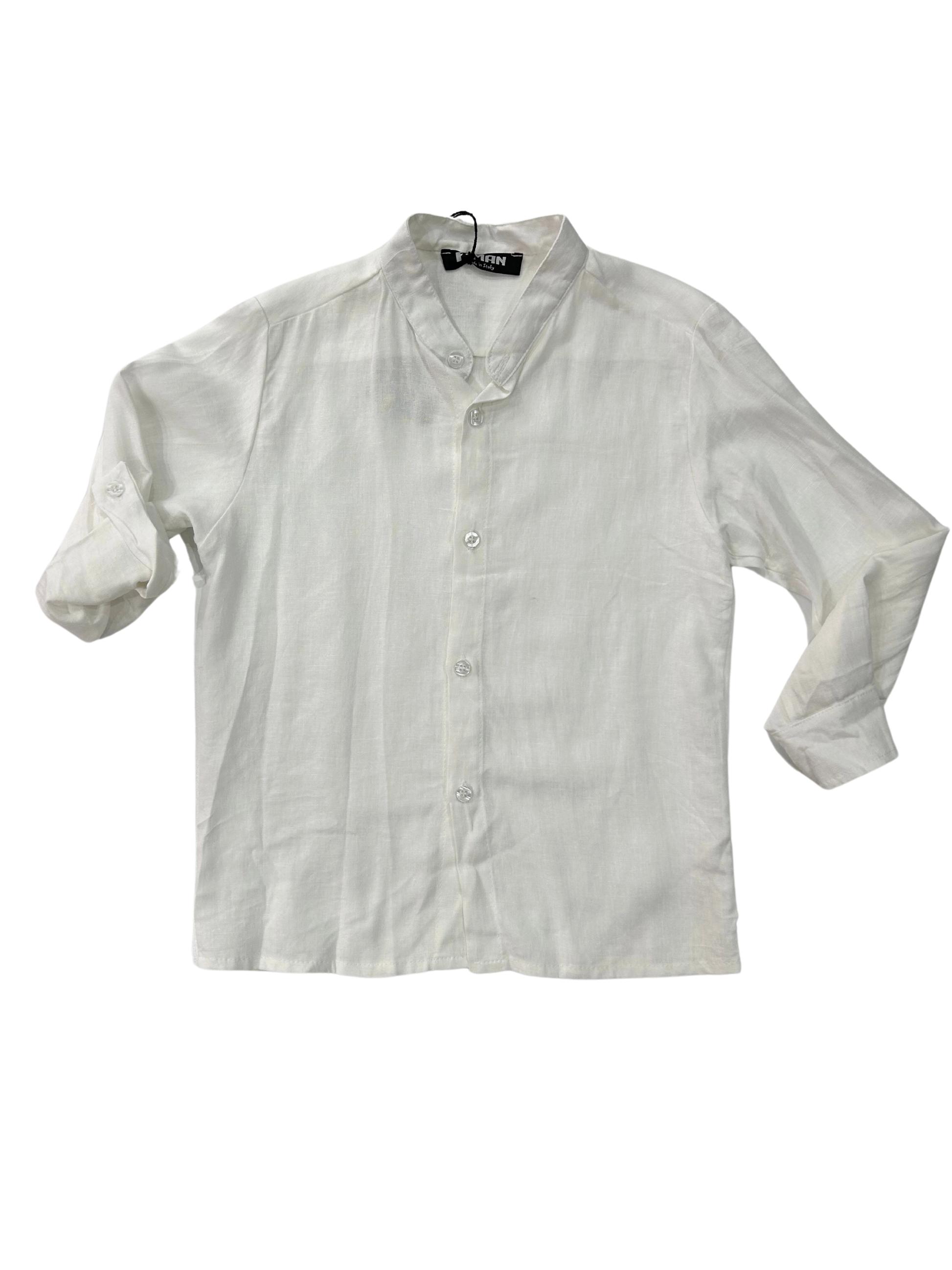 Camicia 100% lino con collo a pistagnina per bambini e ragazzi con un costo piccolo