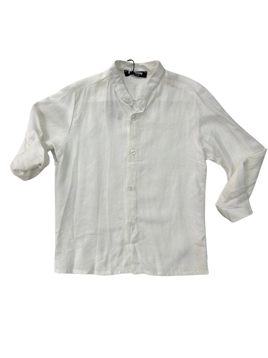 Camicia 100% lino con collo a pistagnina per bambini e ragazzi con un costo piccolo