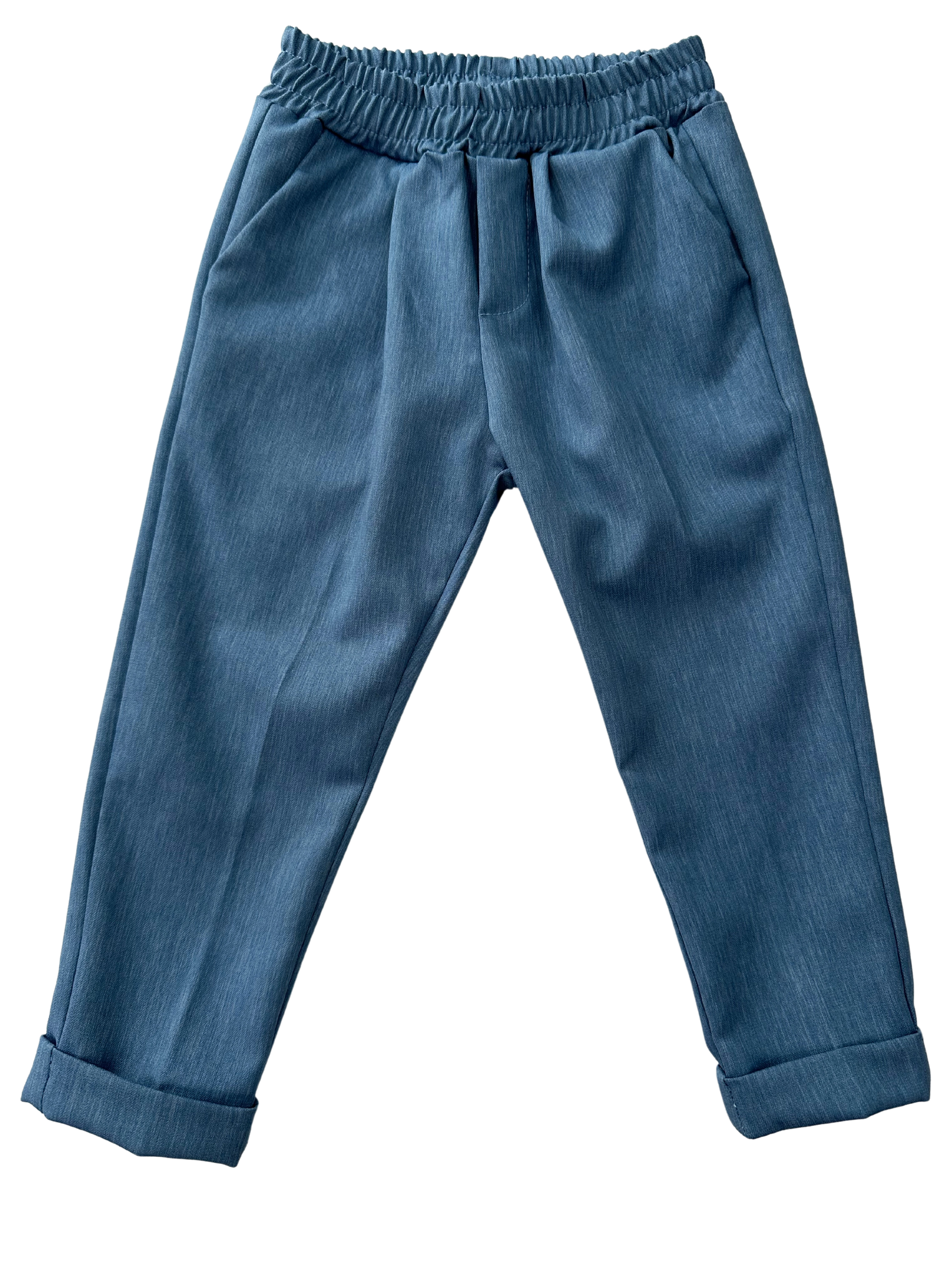 Pantalone elegante tasca a filo azzurro 