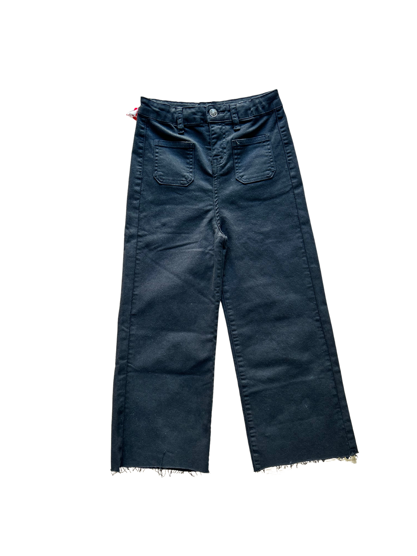 jeans modello palazzo 7/8 lavaggio nero per bambina in sconto
