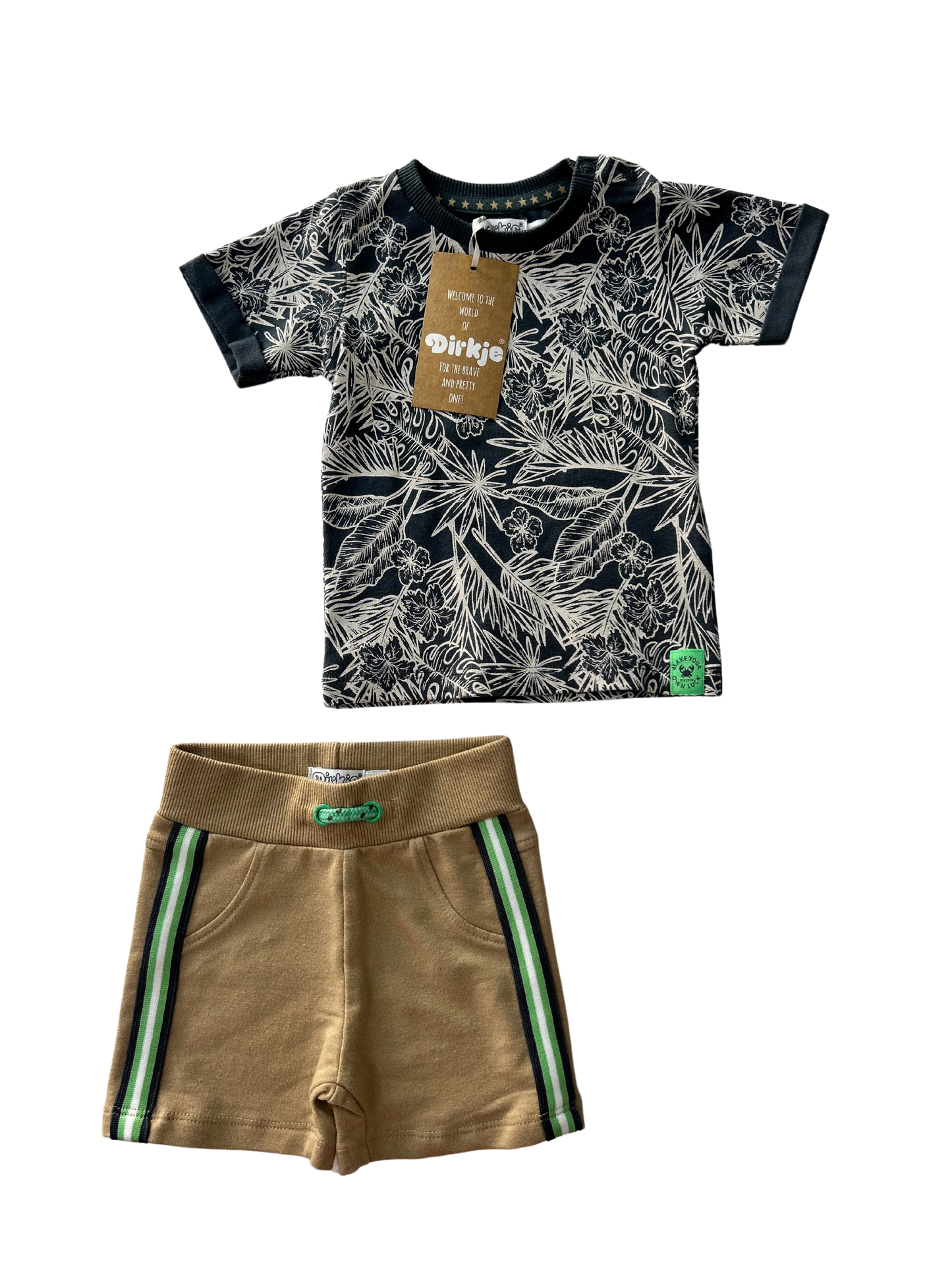 set dirkje sportivo e fresco con t-shirt e bermuda in saldo