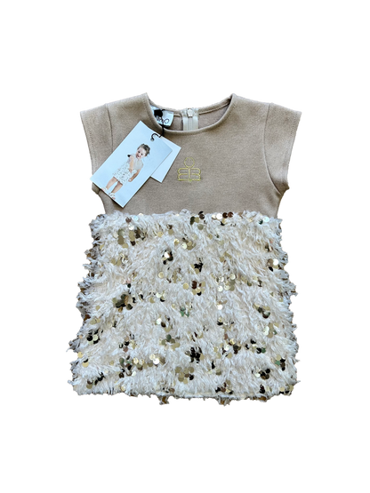 Vestitino piume e pailettes